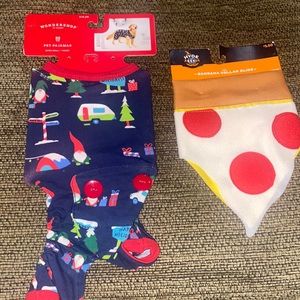 🎈Sale🎈NWT Pet Pajamas & Pizza Bandana Bundle